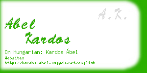 abel kardos business card